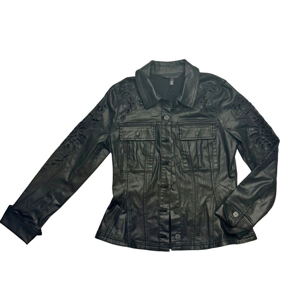 White House Black Market Cutwork Coated Flirty Jacket